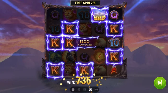 Ganancia en el juego de bonificación de Colt Lightning Inferno