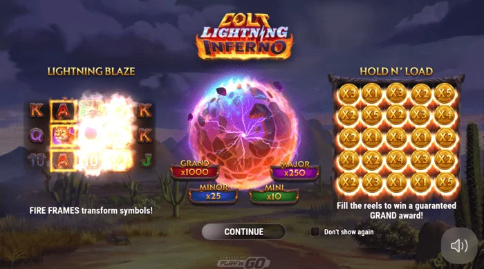 Pantalla principal de Colt Lightning Inferno